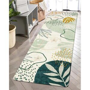 Green Hallway Runner Rug -2x6 Washable Kitchen Runner Rug Boho Non-Slip Low-Plie